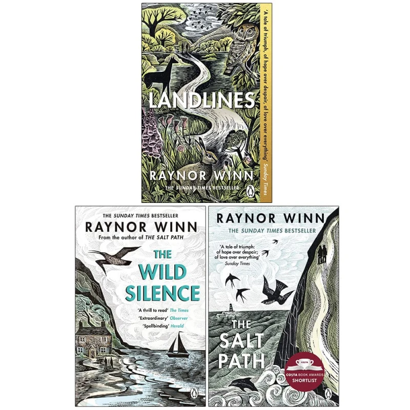 Image of Raynor Winn Complete 3 Book Collection The Salt Path The Wild Silence Landlines Memoirs Raynor Winn Books