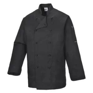 Image of Portwest Unisex Somerset Chefs Jacket Black 3XL