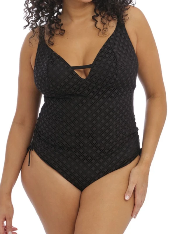 Image of Elomi Womens Bazaruto Non Wired Swimsuit in Black Size: 38F/FF Black Female 38F/FF