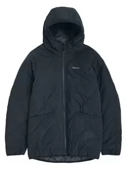 Image of Barbour Boys Hooded Liddesdale Quilt Jacket - Black, Size Age: 8-9 Years