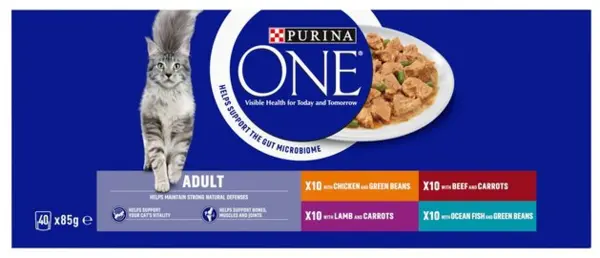 Image of Purina One Mini Fillets Mixed Selection in Gravy Wet Cat Food 40 x 85g