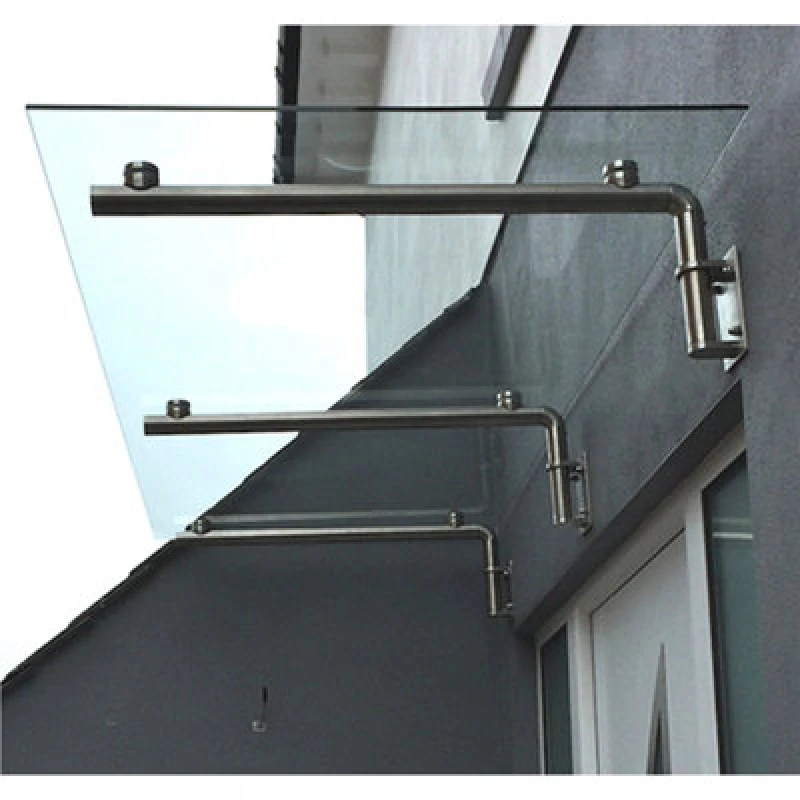 Image of Monstershop Glass Door Canopy & Brackets, 180cm W, 80cm D White
