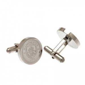 Image of Stainless Steel Formed Crest Cufflinks - Manchester City FC