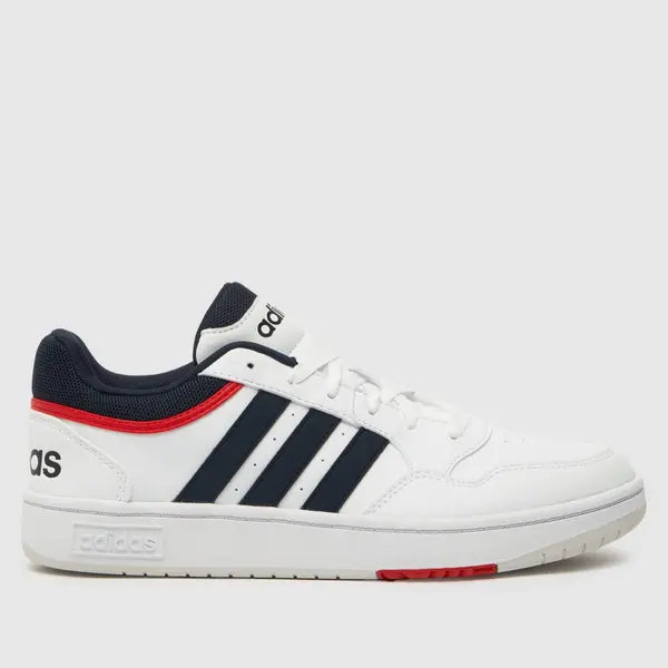 Image of adidas hoops 3.0 trainers in white & navy White/Navy UK 11 (EU 46)