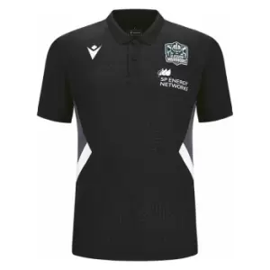 Image of Macron Glasgow Warriors 23/24 Rugby Polo Shirt - Black