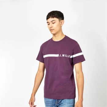 Image of Jack Wills Budden Stripe Logo T-Shirt - Plum