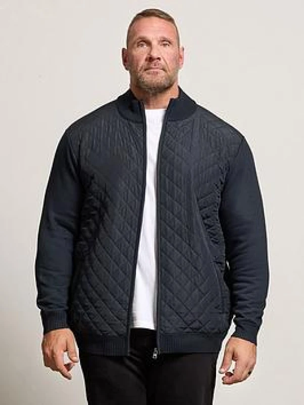 Image of BadRhino BadRhino Men Diamond Quilted Jacket in Mid Navy Size: large Mid Navy L Male 5063589340399