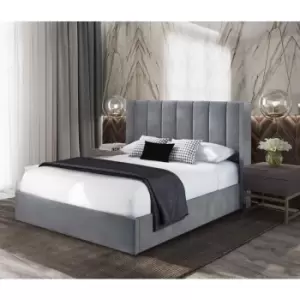 Image of Marilynn Upholstered Beds - Plush Velvet, Small Double Size Frame, Steel - Steel