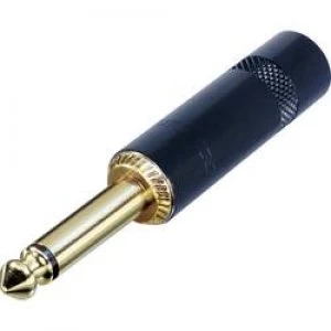 Image of 6.35mm audio jack Plug straight Number of pins 2 Mono Black Gold Rean AV NYS224BG
