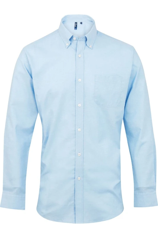 Image of Premier Premier Men Signature Oxford Long Sleeve Work Shirt in Light Blue Light Blue One Size Male 5054171153145