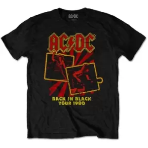 Image of AC/DC - Back in Black Tour 1980 Unisex XX-Large T-Shirt - Black