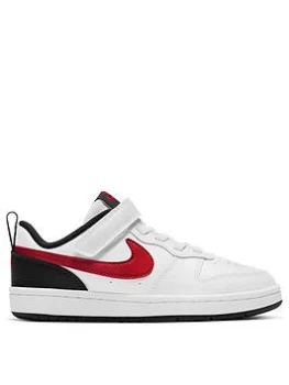 Image of Nike Court Borough Low 2 Trainer - White/Red/Black, White/Red/Black, Size 11
