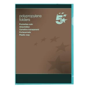 Image of 5 Star Folder Cut Flush Polypropylene Copy-safe Translucent A4 Green Pack 25