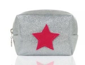 Image of Emma Lomax Sparkly Silver Make Up Bag Silver