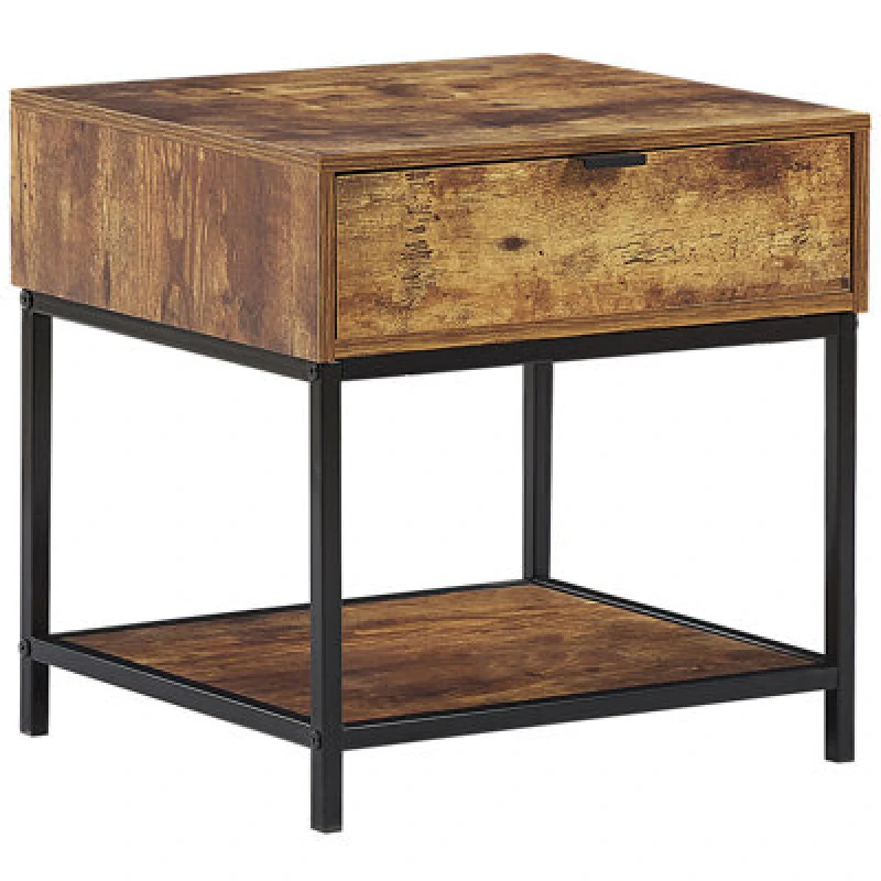 Image of Beliani 1 Drawer Bedside Table Berkley Brown