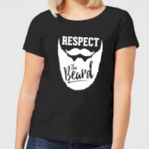 Image of Respect the Beard Womens T-Shirt - Black - 5XL