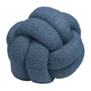 Image of Furn. Boucle Knot Polyester Filled Cushion Polyester Blue