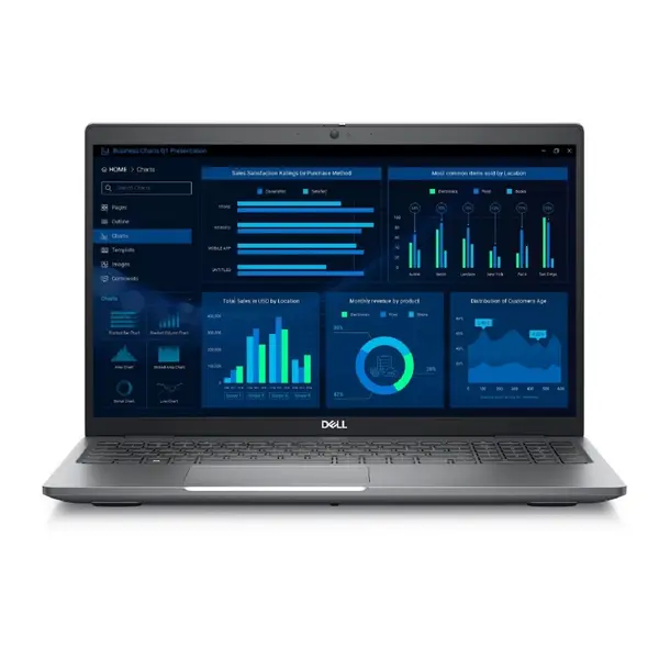 Image of Dell Precision 15 3581 Business Laptop, 15.6" FHD Screen, Intel Core i7-13700H, NVIDIA RTX A1000, 6GB GDDR6, 32GB, 512G, Windows 11 Pro