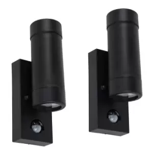 Image of Pair of Black Outdoor Wall-Up Down Light