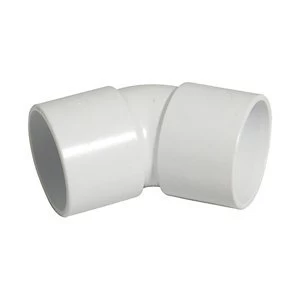 Image of FloPlast WS18W Solvent Weld Waste 135 Deg Bend - White 32mm