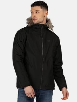Image of Regatta Black Haig Waterproof Insulated Fur Trimmed Jacket - S