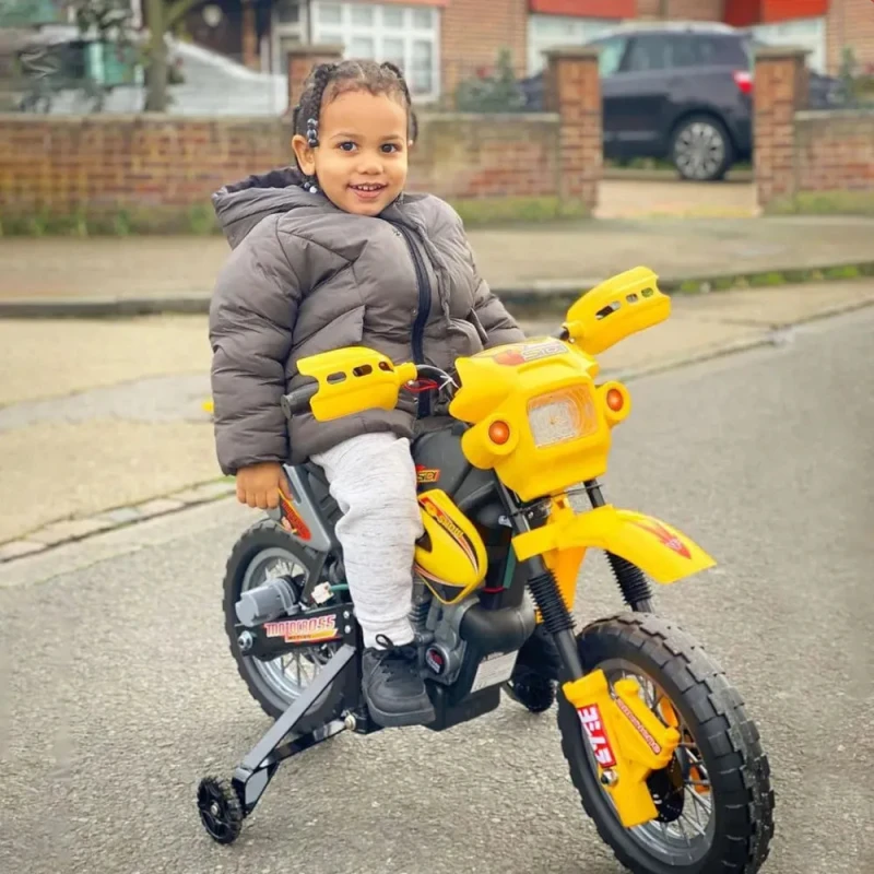 Image of Unbranded High-Quality Electric Ride-On Motorcycle for Kids - Yellow, 25kg Max Load, 25W Motor, 2.5km/h Speed, 45min Playtime