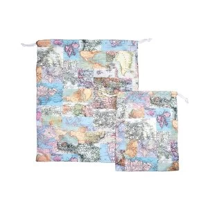 Image of Sass & Belle Vintage Map Travel Laundry (Set of 2) Bags