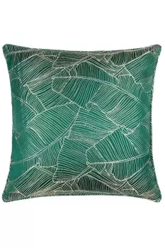 Image of Seymour Embroidered Woven Jacquard Satin Piped Cushion