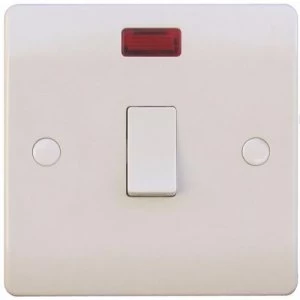 Image of ESR Sline 20A White 1G Double Pole 230V Electric Wall Plate Switch With Neon
