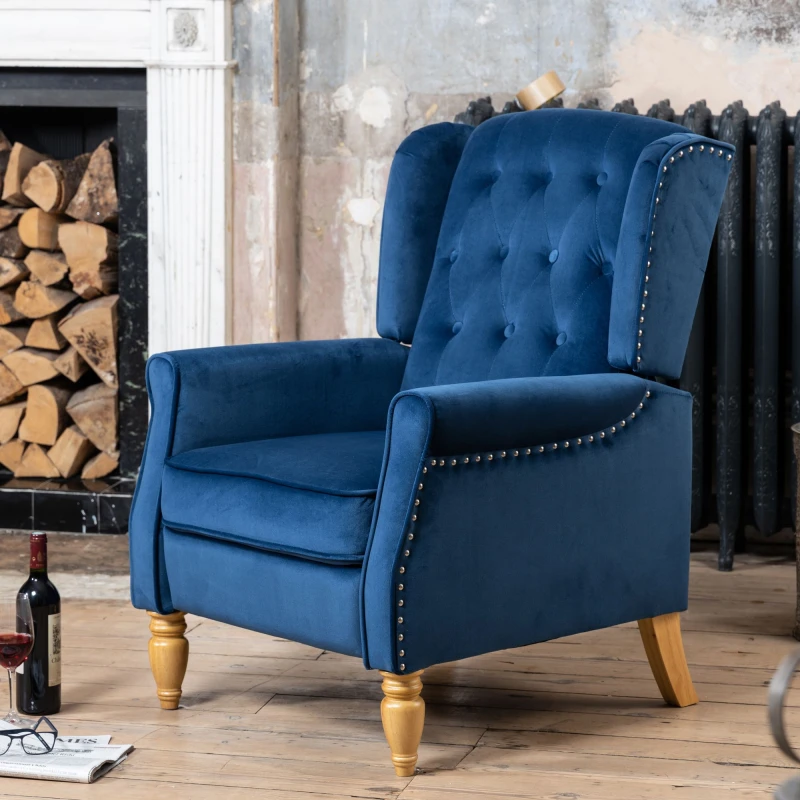 Image of Artemis Home Annapoli Recliner Armchair in Dark Blue Dark Blue Unisex