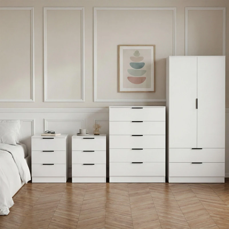 Image of Lassic Vida Designs Trega 4 Piece Bedroom Set 6 White unisex 4 Piece