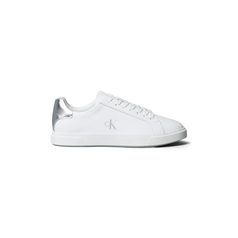 Image of Calvin Klein Womens CK L Low Pro Cups Mt Court Trainers White/Silver female 4 (37)