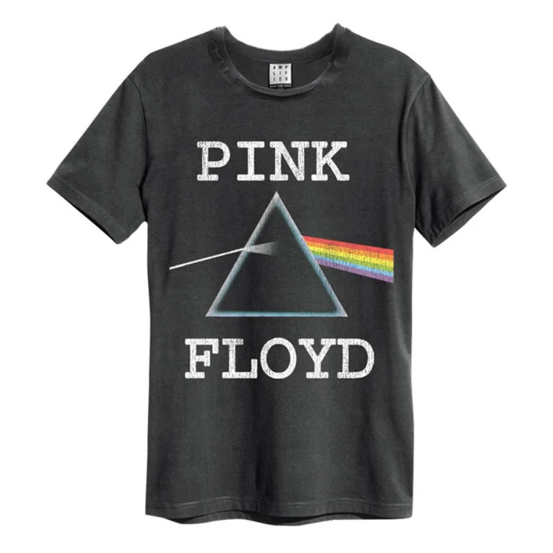 Image of Amplified Amplified Men Dark Side Pink Floyd T-Shirt in Charcoal Size: Small Charcoal S Male 5063470407965