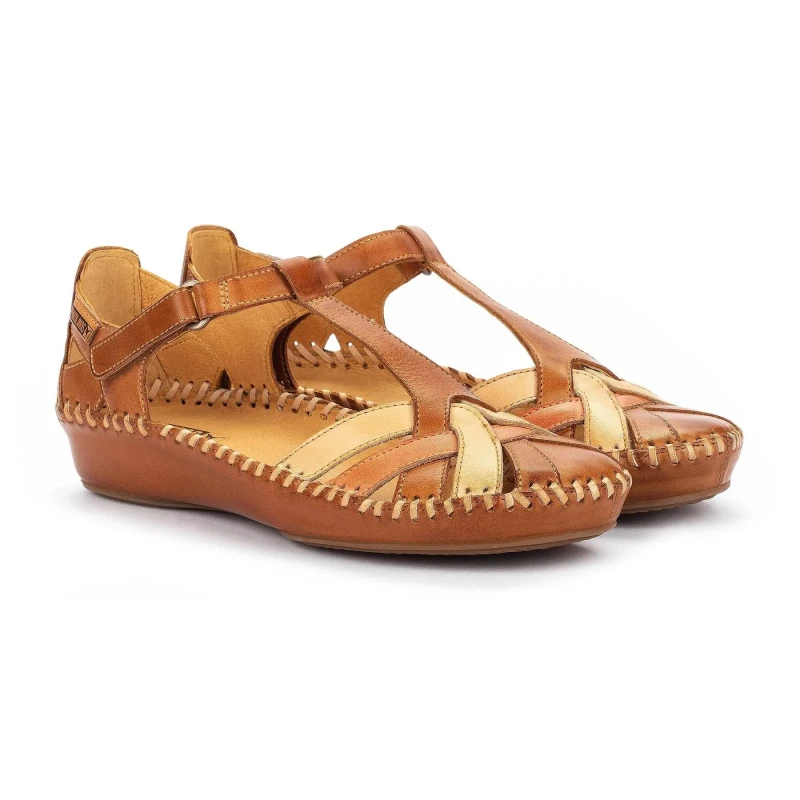 Image of Pikolinos Puerto Vallarta 655-0732C5 Leather Womens Casual Sandals - Brandy-BL - Size:UK 9