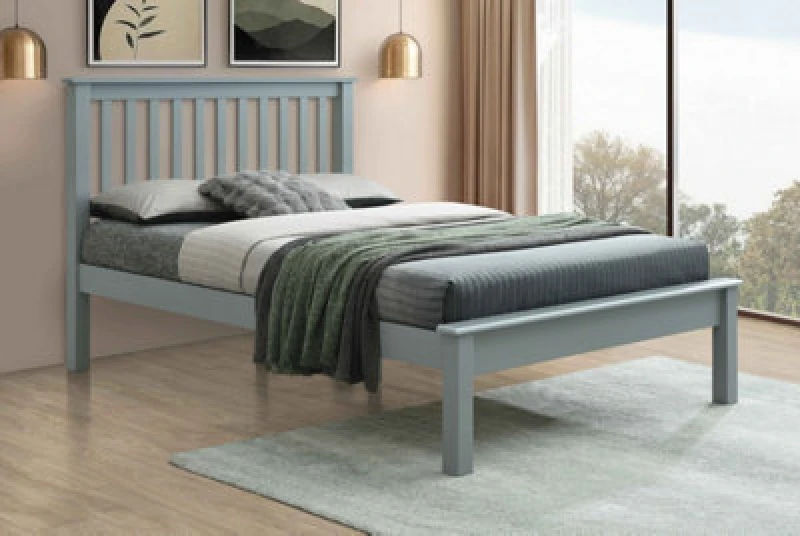 Image of Flintshire Rossett Grey Wooden Bed Frame - 4ft6 Double