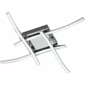 Image of Loops - Flush Ceiling Light Colour Chrome Shade White Plastic Bulb LED 4x5W Included