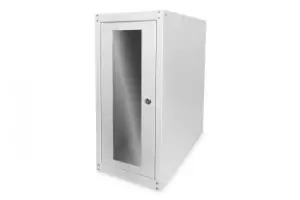 Image of Computer housing with glass door, rolling, lockable, with ventilation slits