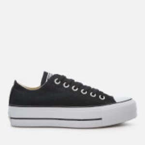 Image of Converse Womens Chuck Taylor All Star Lift Ox Trainers - Black/White/White - UK 3