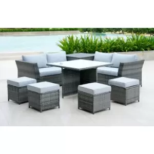 Image of Out & out Tarina Outdoor Rattan Corner Lounge Set with Cushion Box - 8 Seats