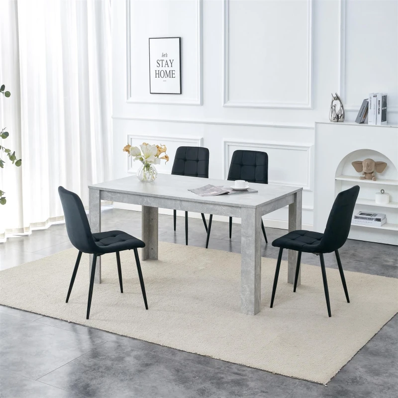 Image of KOSY KOALA KOSY KOALA Dining Table Set with 4 Chairs Dining Room and Kitchen table set of 4 in Grey Grey One Size Unisex 5060711585352