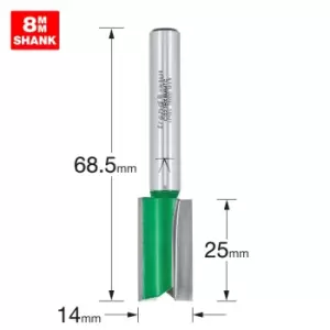 Image of Trend CRAFTPRO Two Flute Straight Router Cutter 14mm 25mm 8mm