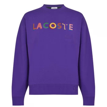 Image of Lacoste Multi Word CN Sweatshirt - Lavande S5Z