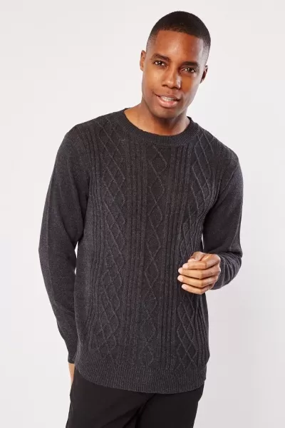 Image of Mixed Cable Knit Jumper