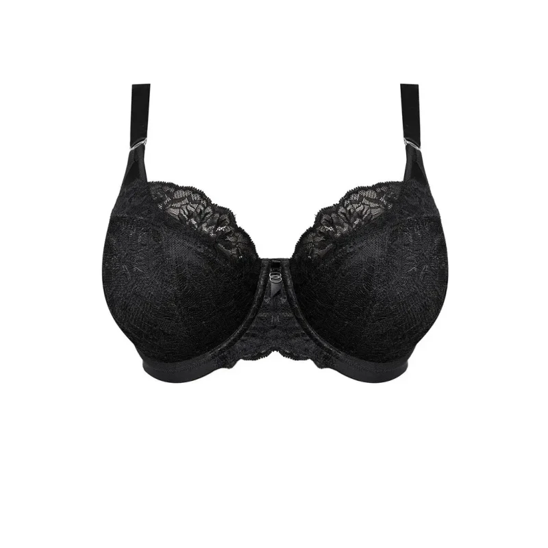 Image of Elomi Womens underwired plunge padded bra Elomi Brianna Noir Female 105E