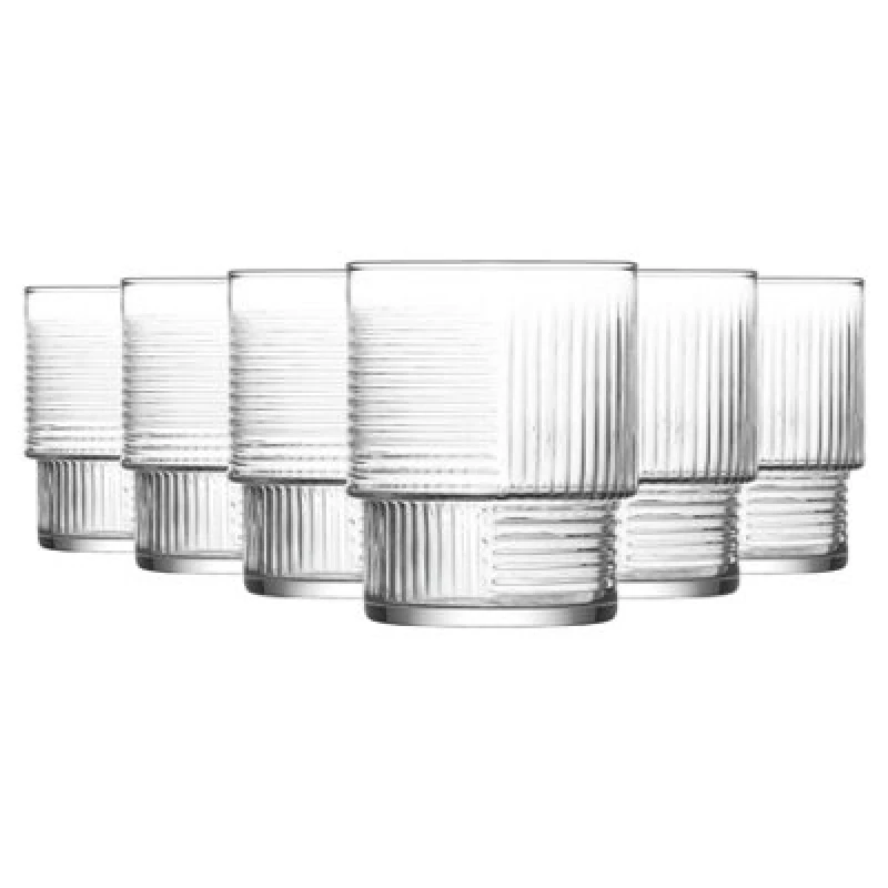 Image of LAV Glassware Lav Helen Stacking Whisky Glasses - 325Ml - Pack Of 6
