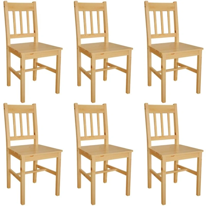 Image of 6 pcs Natural Colour Wood Dining Chair