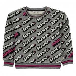 Image of Marc Jacobs Children Girls Check Party Sweatshirt - Grey/Pink M54