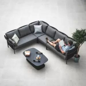 Image of Salina Large Corner Group & Coffee Table - Charcoal