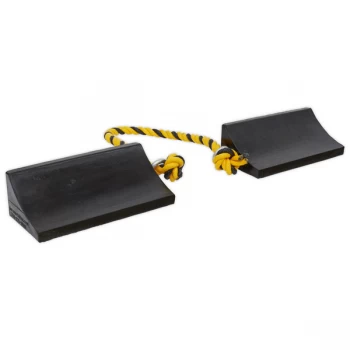 Image of Sealey WC16 Rubber Wheel Chocks Heavy-Duty - Pair