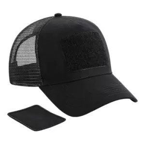 Image of Beechfield Patch Snapback Trucker Cap (One Size) (Black)